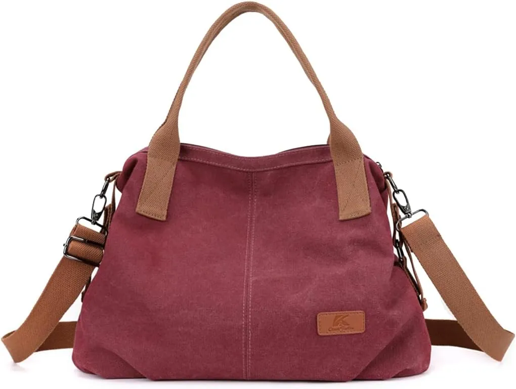 Women Canvas Shoulder Bag, Large Crossbody, Casual Handbag, Top Handle, Tote, Satchel, Messenger