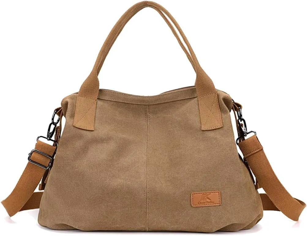 Women Canvas Shoulder Bag, Large Crossbody, Casual Handbag, Top Handle, Tote, Satchel, Messenger