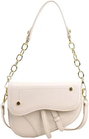 Women Cow Print Saddle Shoulder Bag Clutch Purse Underarm Handbag Satchel Zipper Crossbody Bag