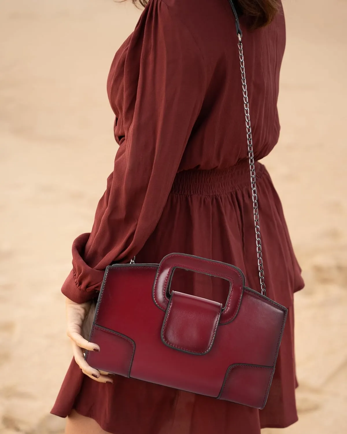 Women Crocodile Embossed Handbag Vintage Flap Tote Purse Evening Clutch Shoulder Bag