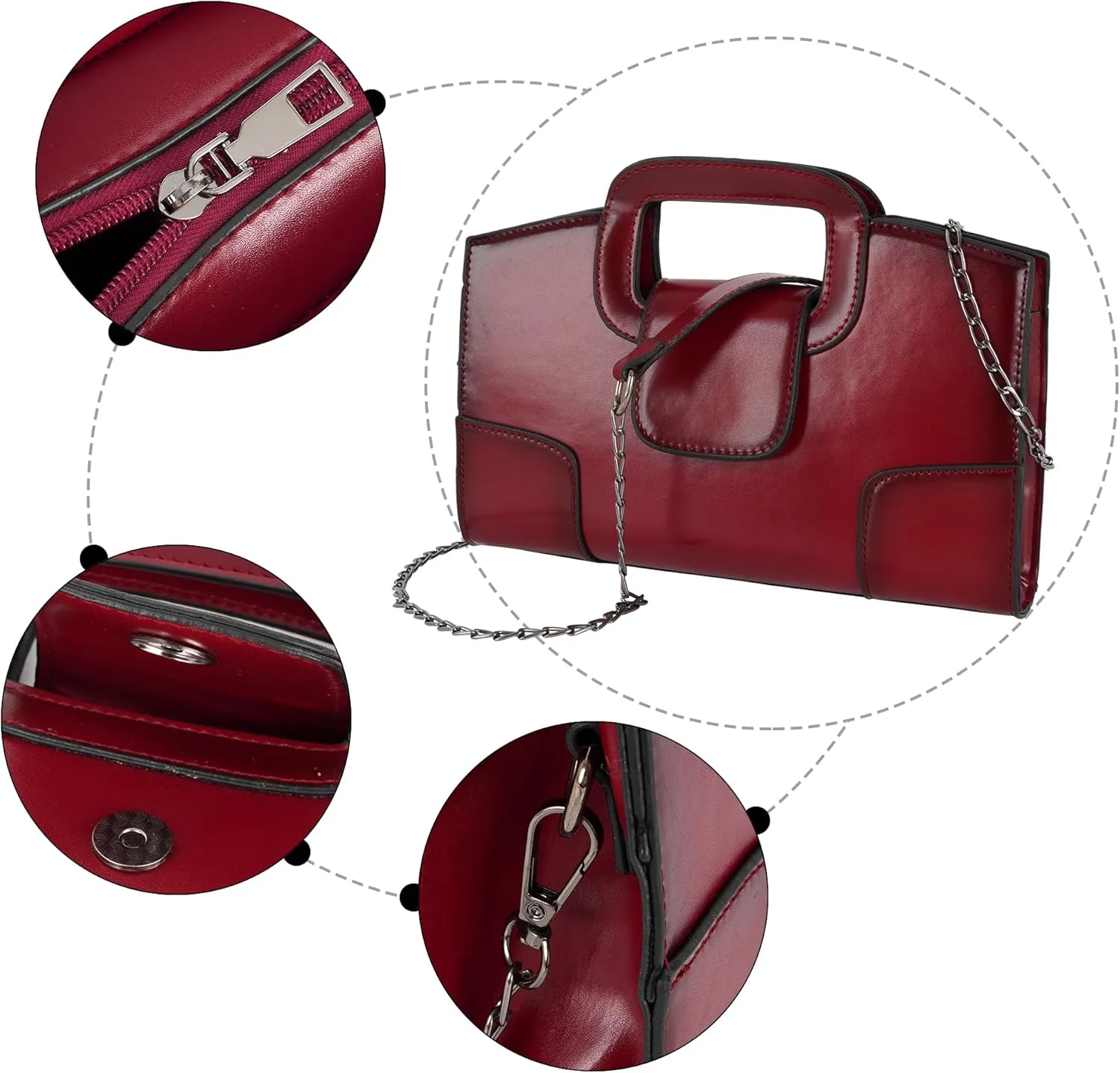 Women Crocodile Embossed Handbag Vintage Flap Tote Purse Evening Clutch Shoulder Bag