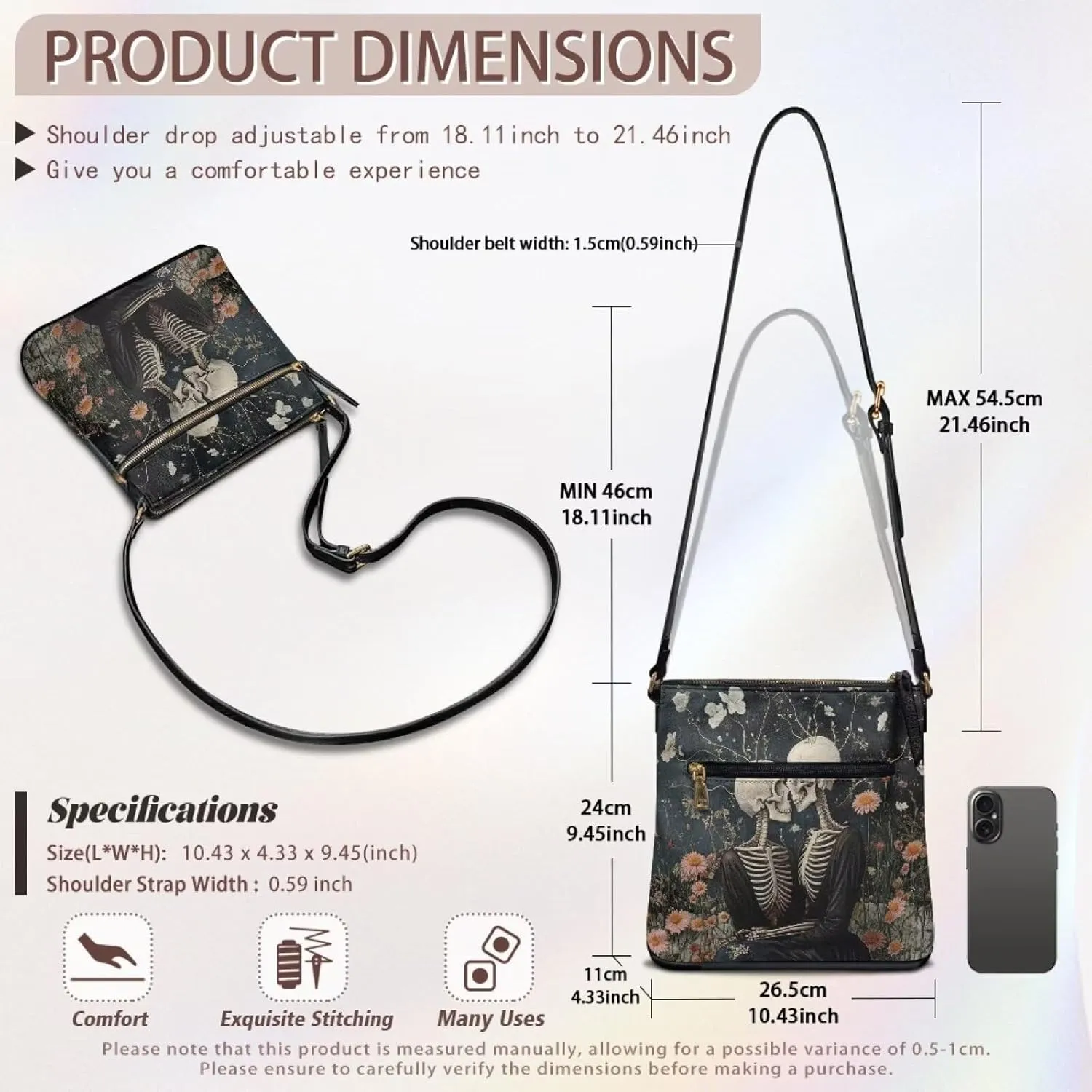 Women Crossbody Shoulder Bag Leather Satchel Purse Hobo Bag with Shoulder Strap for Travel Daily Use