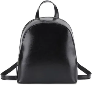Women Daypack Leather Backpack Travel Bag Hiking Backpacks, Black, One Size