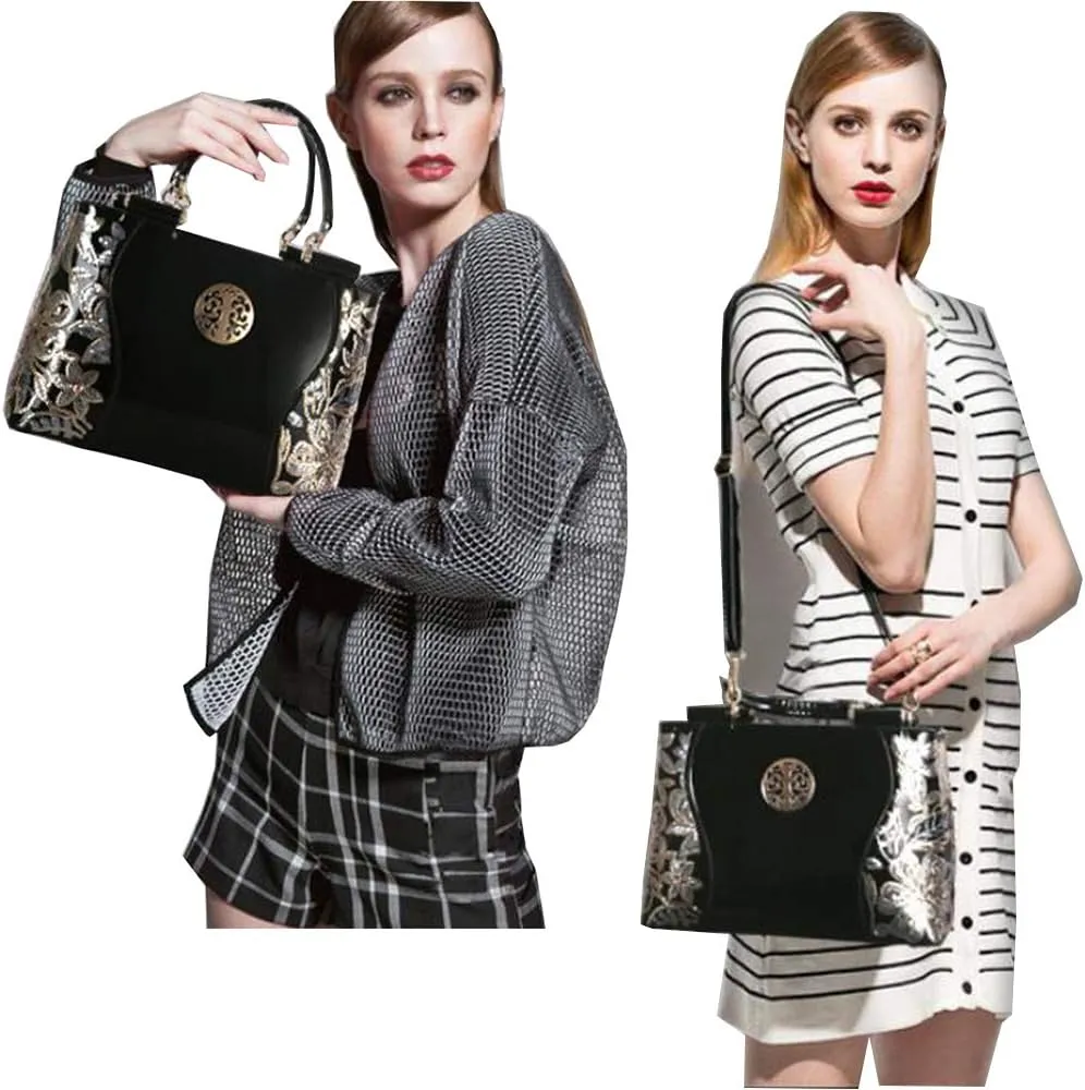 Women Embroidery bag Handbags Top-handle Tote Bags Satchel Shoulder Bags Womens Purses