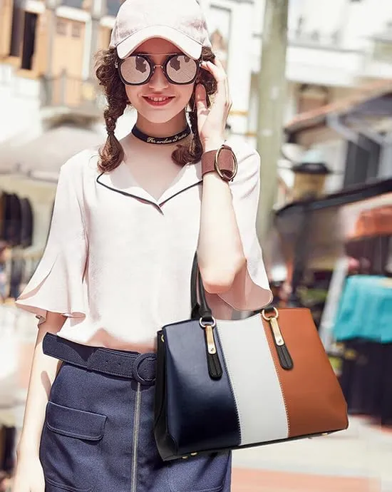Women Fashion Handbags Purses Wallet Tote Shoulder Bag Casual Crossbody Bags, Top Handle Satchel Purse Set 4pcs for Ladies