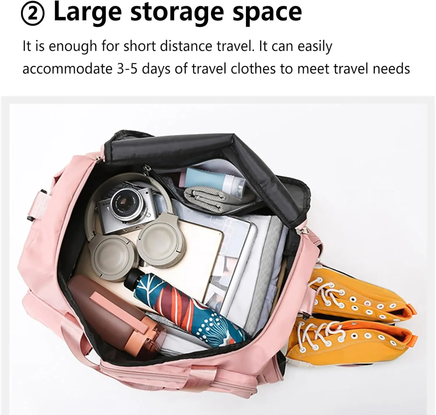 Women Gym Bag with Shoes Compartment,28L Travel Duffel Bags,Reusable Overnight Bag for Yoga Workout Travel Sports