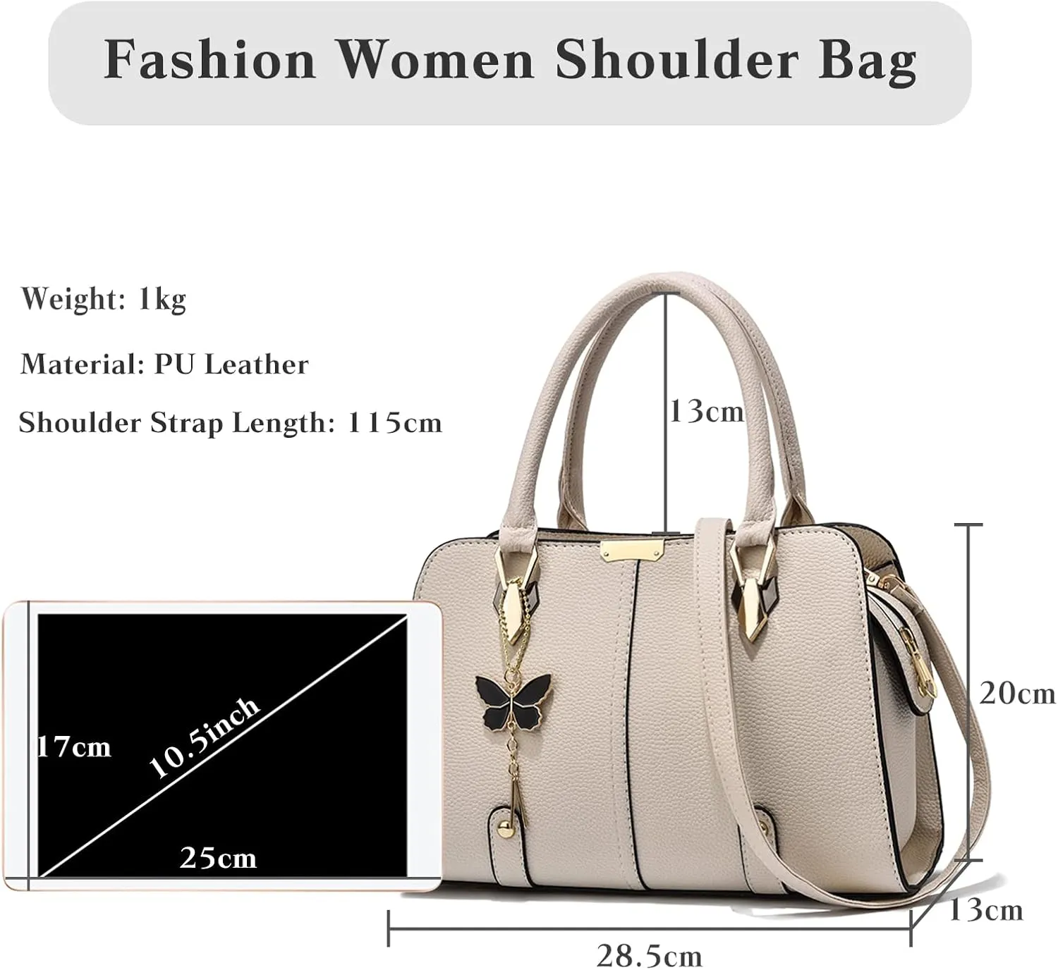 Women Handbag Tote PU Leather Shoulder Crossbody Waterproof Satchel