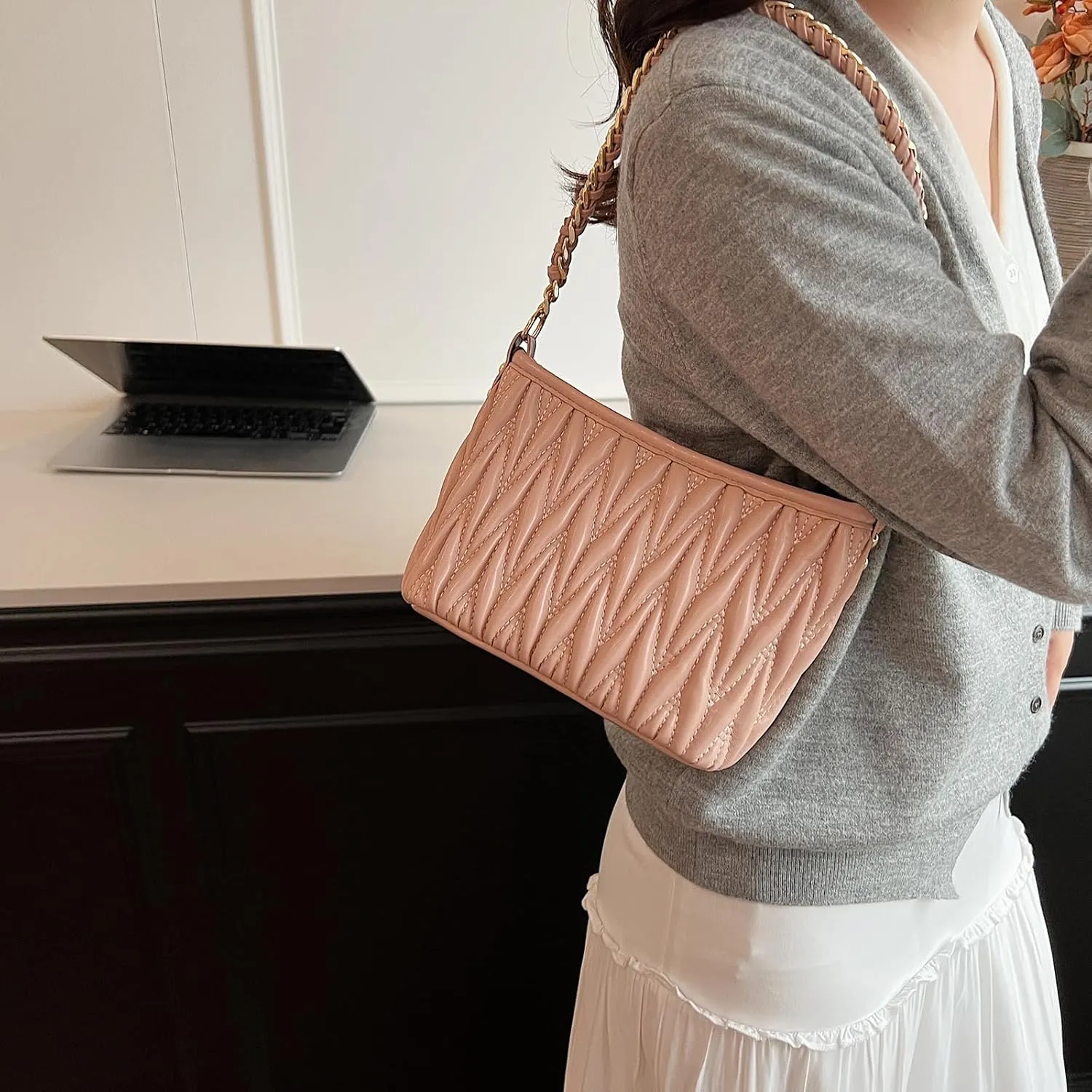 Women Hobo Handbag Quilted Crossbody Bags for Women Puffer Purse Clutch Purses Trendy Purses