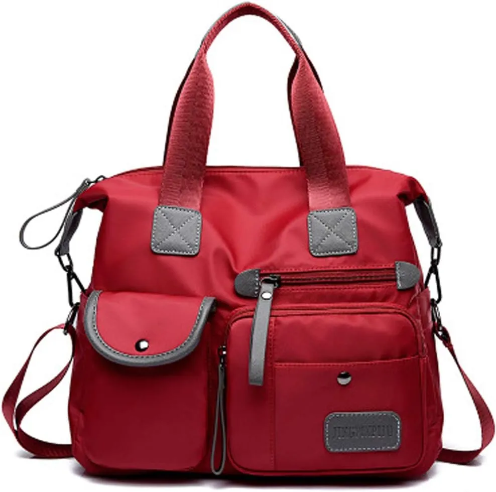 Women Ladies Multipocket Nylon Hobo Top-handle Bags Shoulder Crossbody Bag Totes Satchels Handbags and Purses…