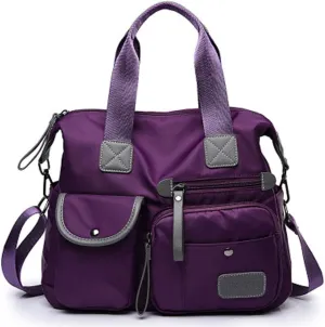 Women Ladies Multipocket Nylon Hobo Top-handle Bags Shoulder Crossbody Bag Totes Satchels Handbags and Purses…