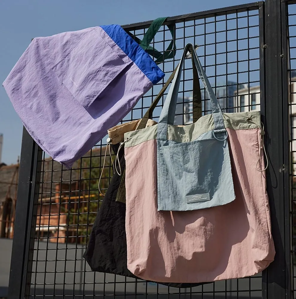 Women Large Storage Canvas Bags Drawstring Tote Bags Casual Hobo Shoulder Handbags and Purse