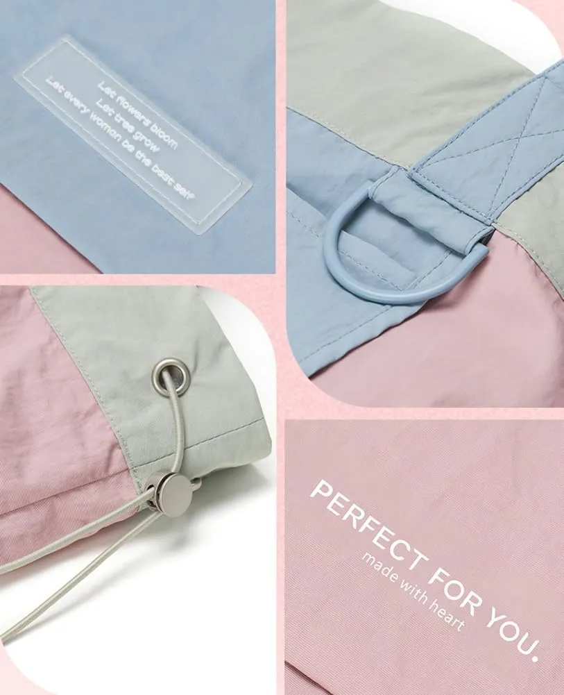 Women Large Storage Canvas Bags Drawstring Tote Bags Casual Hobo Shoulder Handbags and Purse