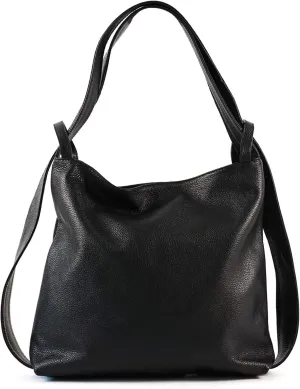 Women Leather Backpack Purse- Handmade Convertible Hobo Shoulder Bag from Genuine Leather