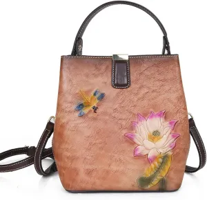 Women Leather Messenger Bag, New Hand Carved Vintage Shoulder Bag, Comes with Adjustable Shoulder Straps