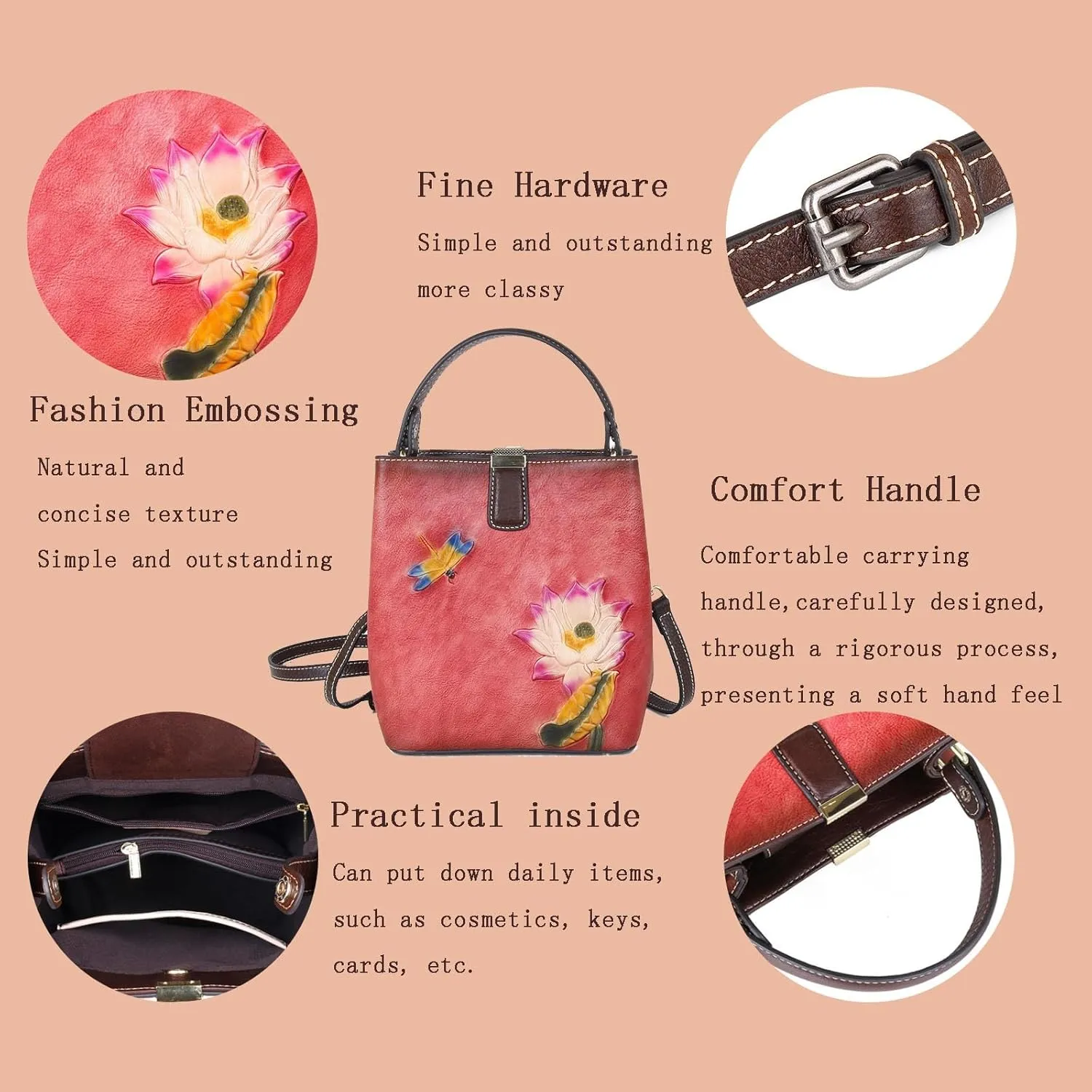 Women Leather Messenger Bag, New Hand Carved Vintage Shoulder Bag, Comes with Adjustable Shoulder Straps