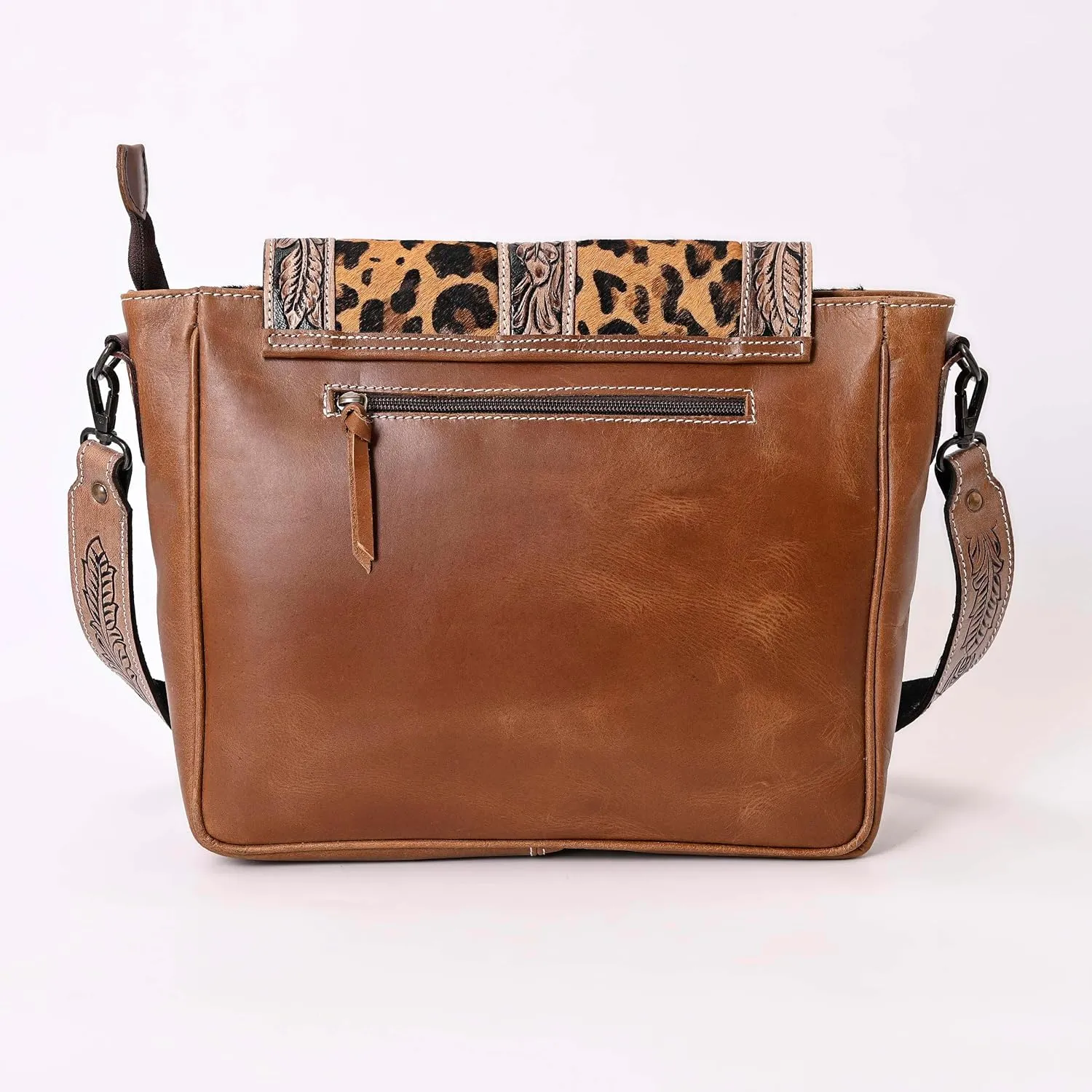 Women Natural Cowhide Leather Hand Bag With Adjustable Detachable Strap