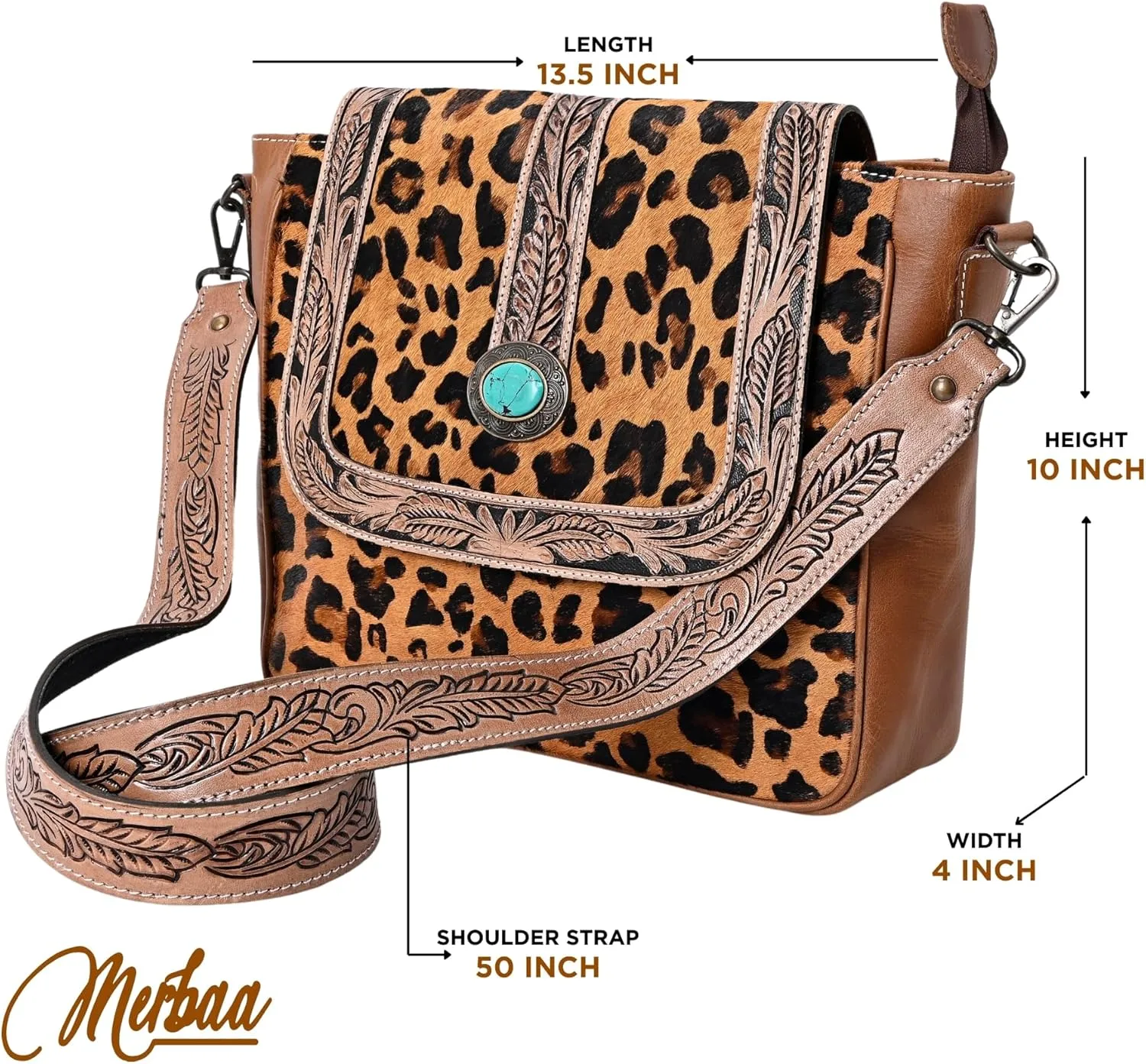 Women Natural Cowhide Leather Hand Bag With Adjustable Detachable Strap