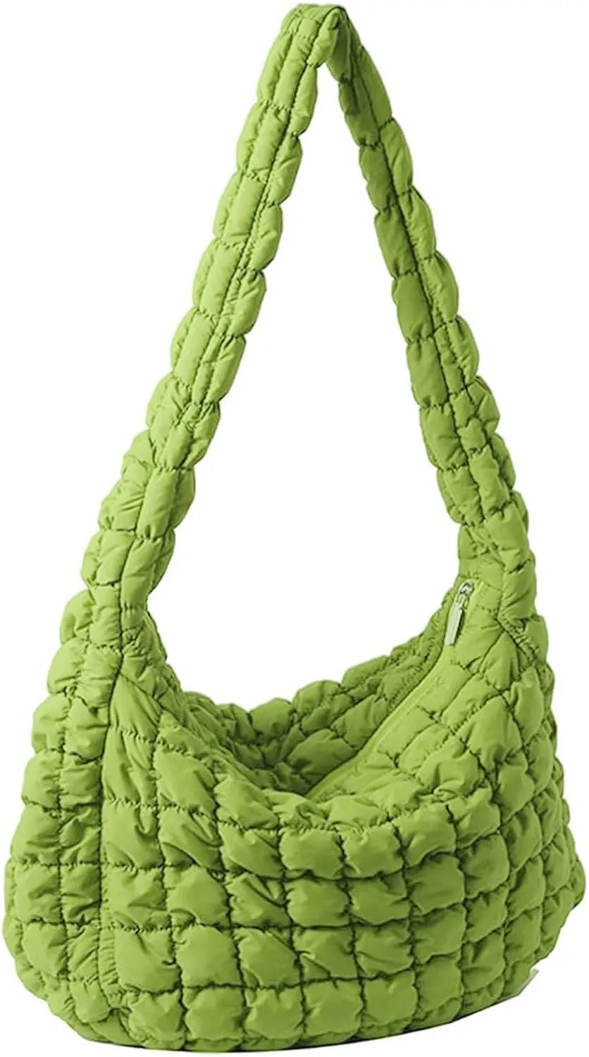 Women Puffer Tote Bag Large Quilted Tote Bag Quilted Carryall Bag Soft Puffy Crossbody Bag Hobo Handbags Puff Purse