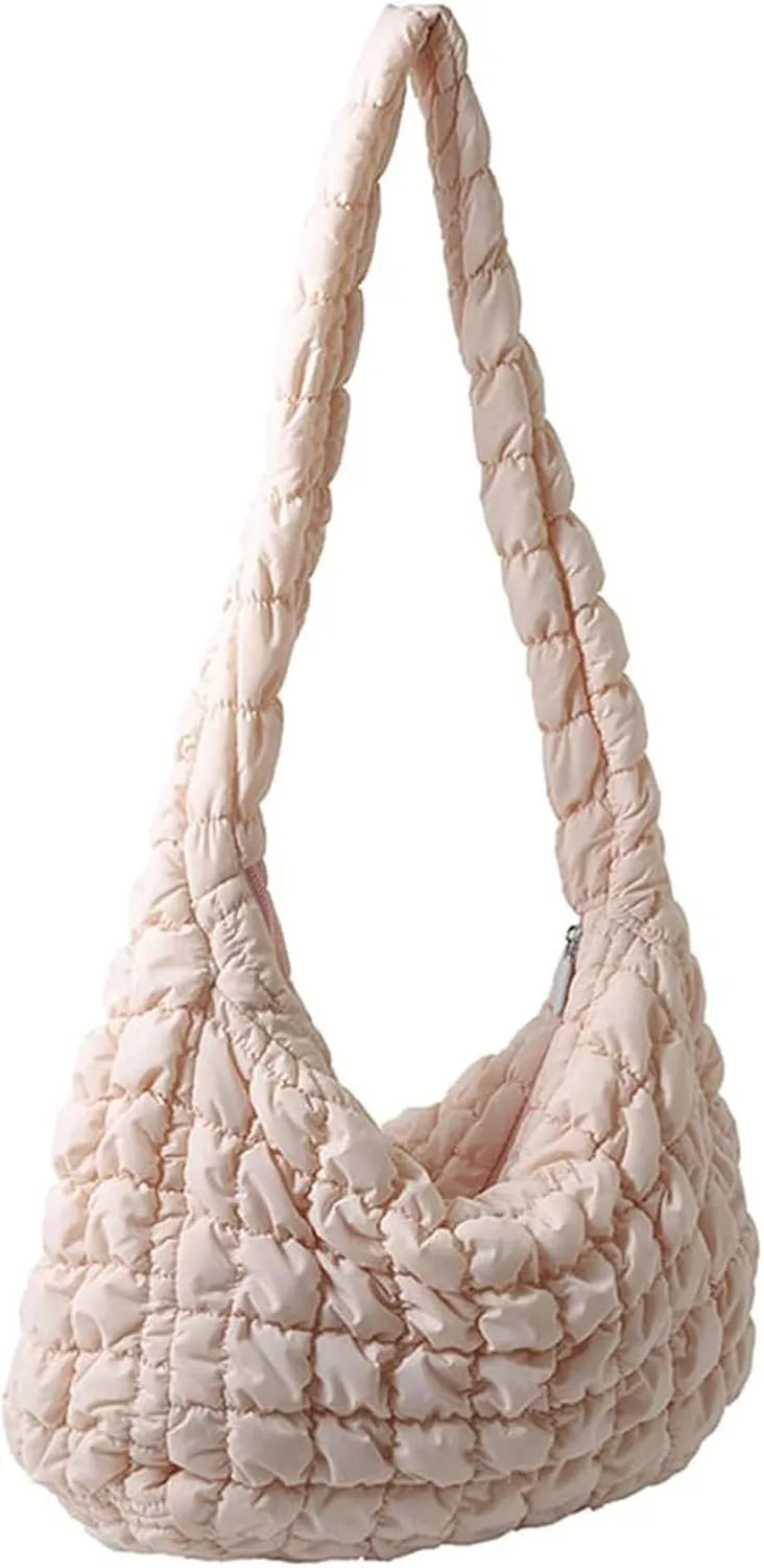 Women Puffer Tote Bag Large Quilted Tote Bag Quilted Carryall Bag Soft Puffy Crossbody Bag Hobo Handbags Puff Purse