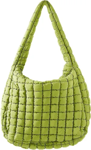 Women Puffer Tote Bag Large Quilted Tote Bag Quilted Carryall Bag Soft Puffy Crossbody Bag Hobo Handbags Puff Purse