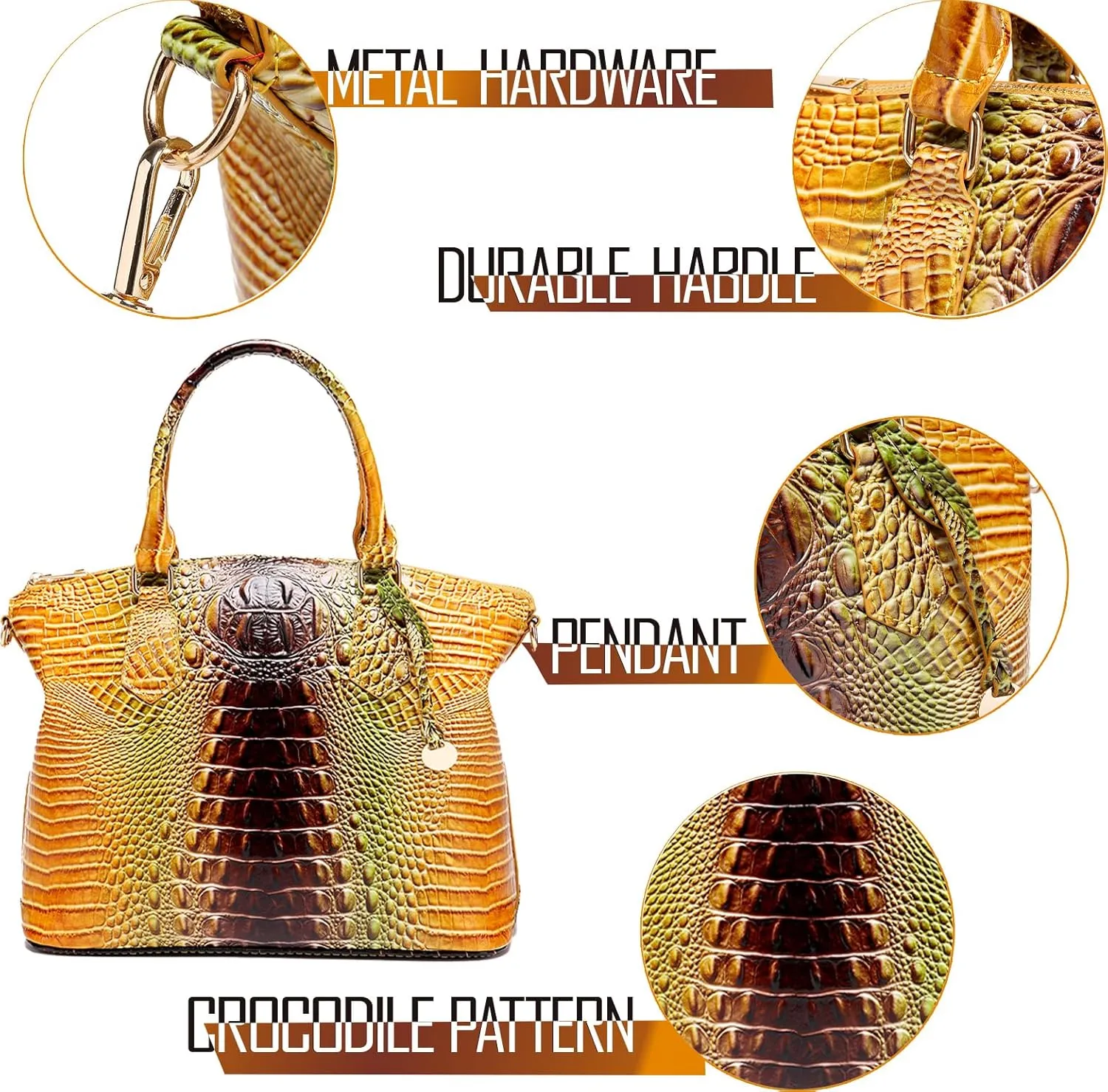Women Purse Satchel Bag Long Crossbody Classy Tote Bag Top Handle Vegan Leather Ladies Handbags Embossed Pattern