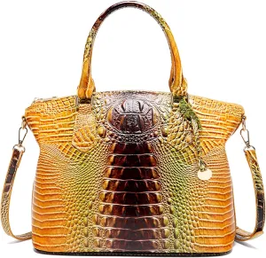 Women Purse Satchel Bag Long Crossbody Classy Tote Bag Top Handle Vegan Leather Ladies Handbags Embossed Pattern