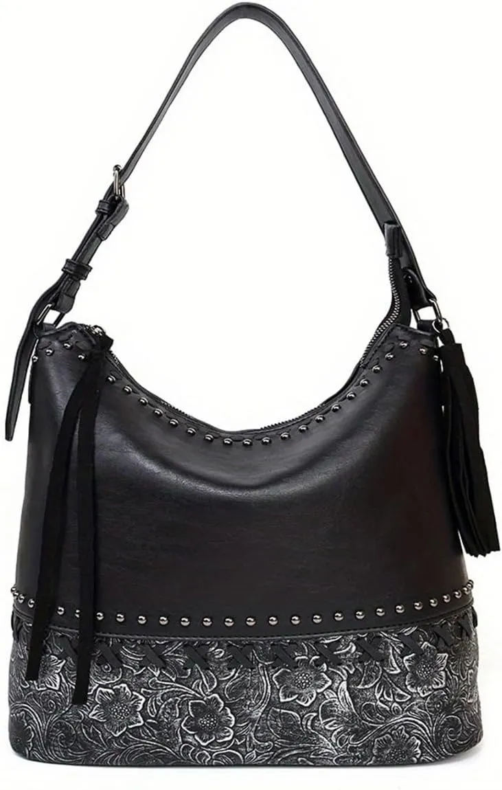 Women Retro Embossed Handbags Commuter Shoulder Bags Large Capacity Crossbody bag Zipper Purses
