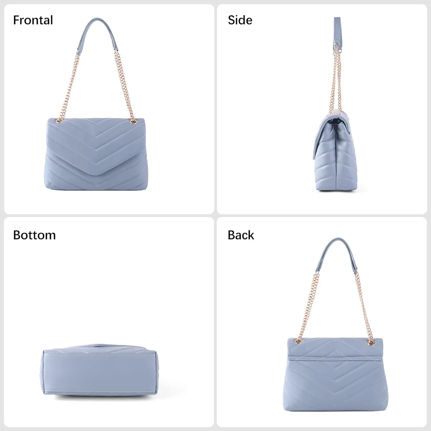 Women Shoulder Bag, Fashionable Quilted Vegan leather Crossbody Purses with Adjustable Chain Designer Purses