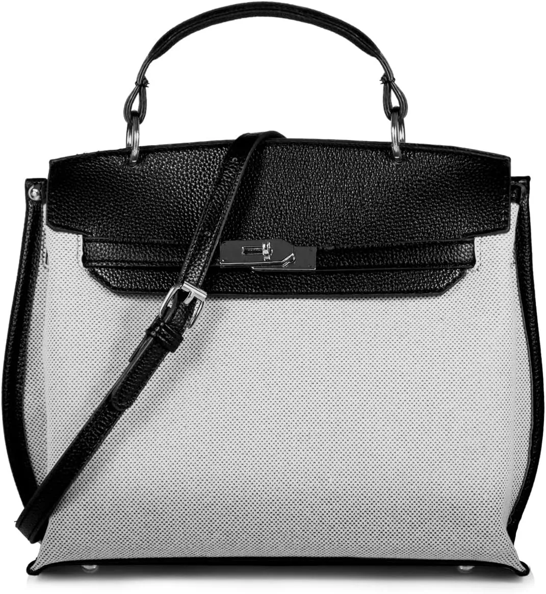 Women Top Handle Satchel Purse Handbag Designer Crossbody Tote Bag Trendy Canvas Shoulder Bag with 2 Detachable Straps