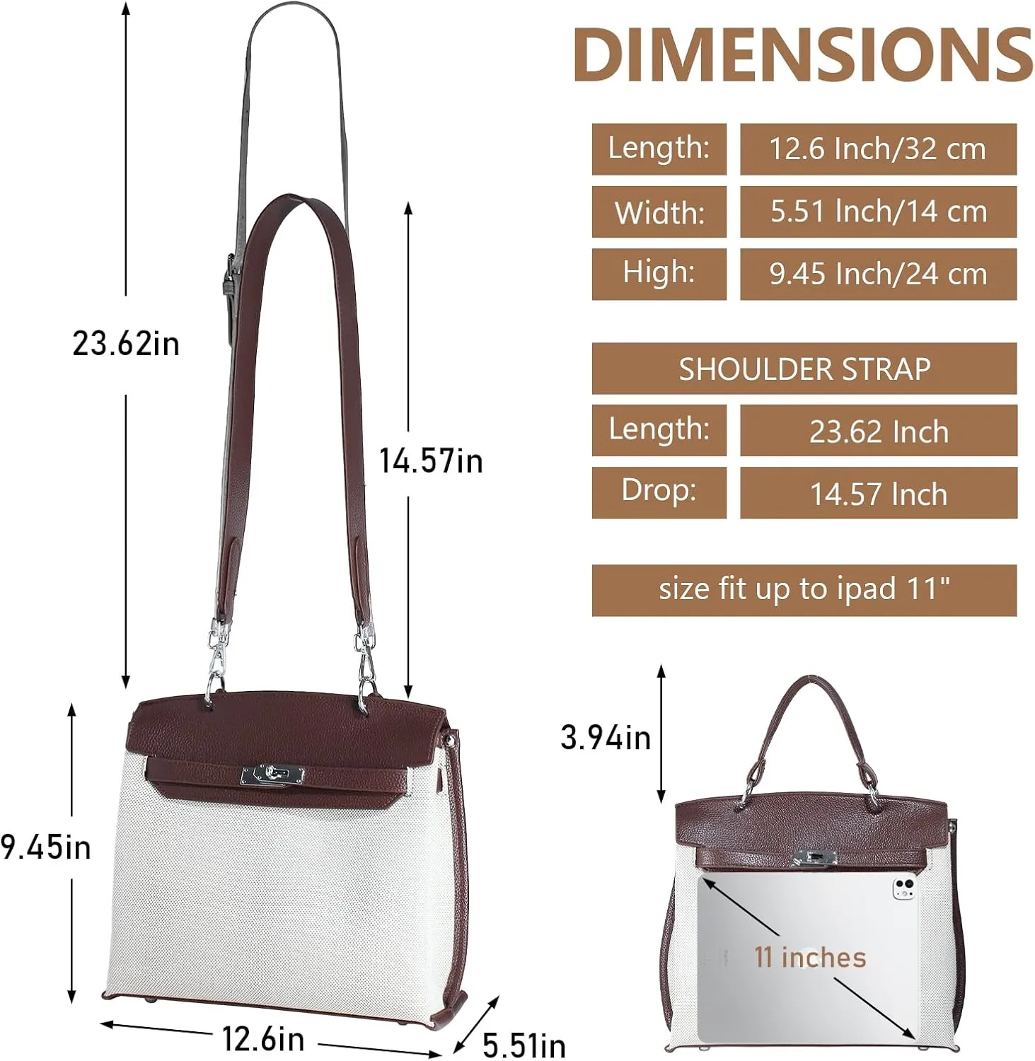 Women Top Handle Satchel Purse Handbag Designer Crossbody Tote Bag Trendy Canvas Shoulder Bag with 2 Detachable Straps