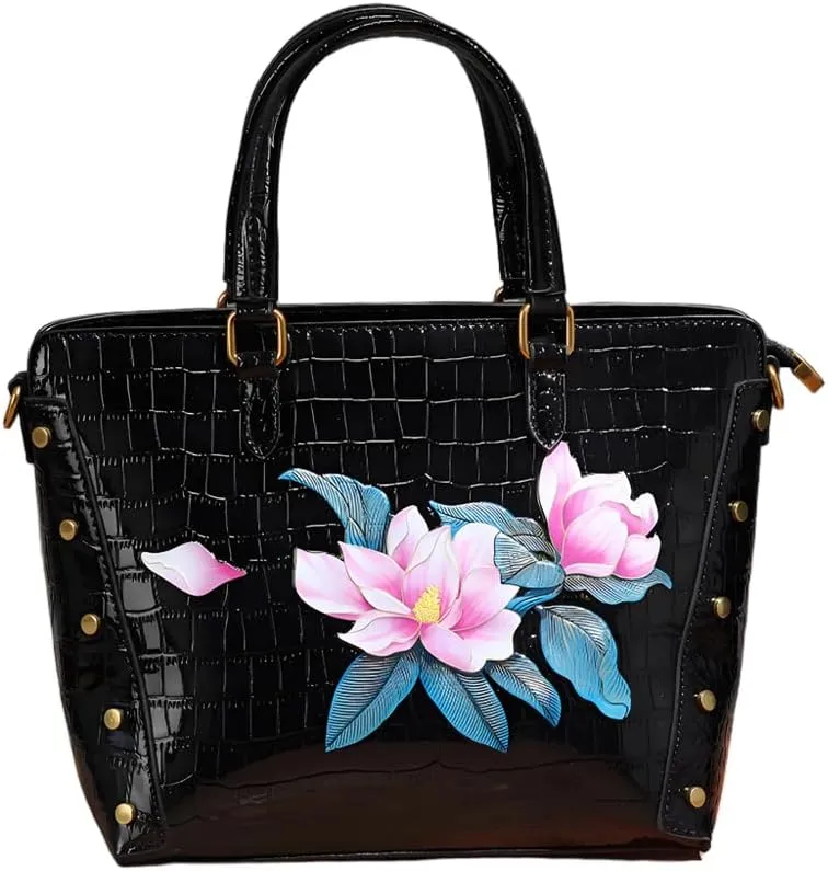 Women's bag fashion crocodile pattern handbag retro rivets three-dimensional embossed crossbody shoulder bag