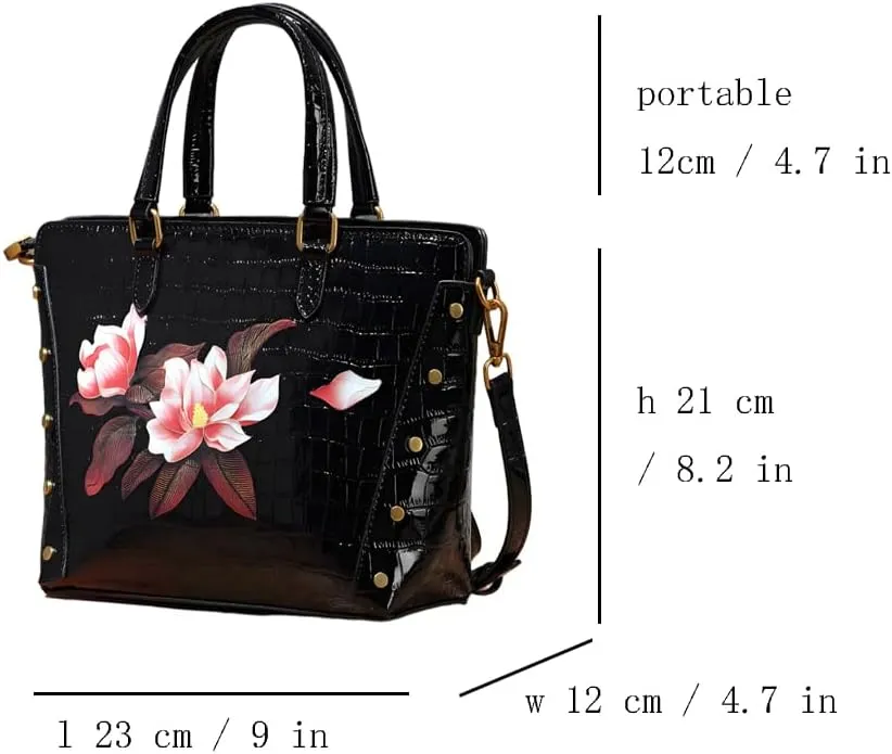 Women's bag fashion crocodile pattern handbag retro rivets three-dimensional embossed crossbody shoulder bag