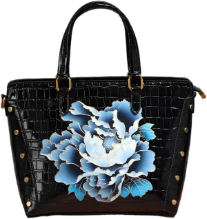 Women's bag fashion crocodile pattern handbag retro rivets three-dimensional embossed crossbody shoulder bag