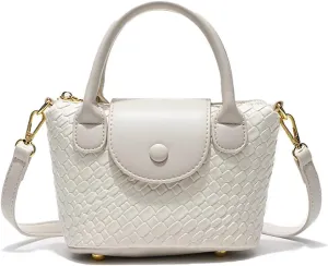 Women's Crocodile Embossed Tote Top Handle Vegan Leather Adjustable Lightweight Elegant Hobo Everyday Party Crossbody Bag