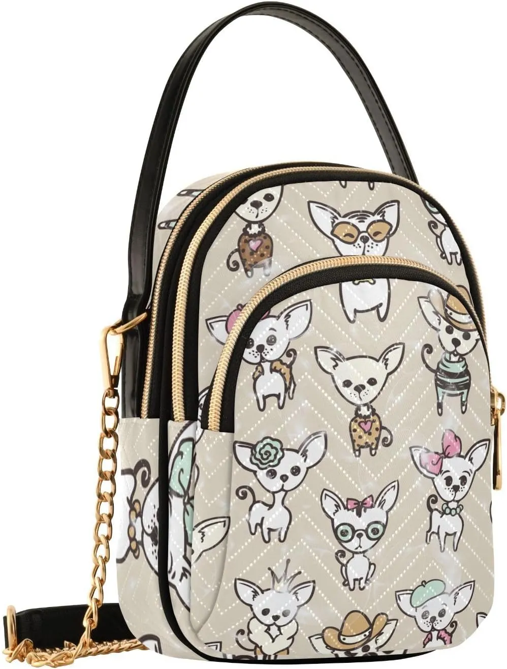 Women's Crossbody Handbags with Zipper Casual Leather Small Travel Purses Crossbody Bags for Ladies