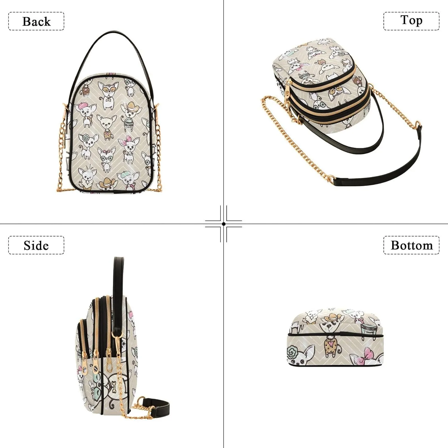 Women's Crossbody Handbags with Zipper Casual Leather Small Travel Purses Crossbody Bags for Ladies
