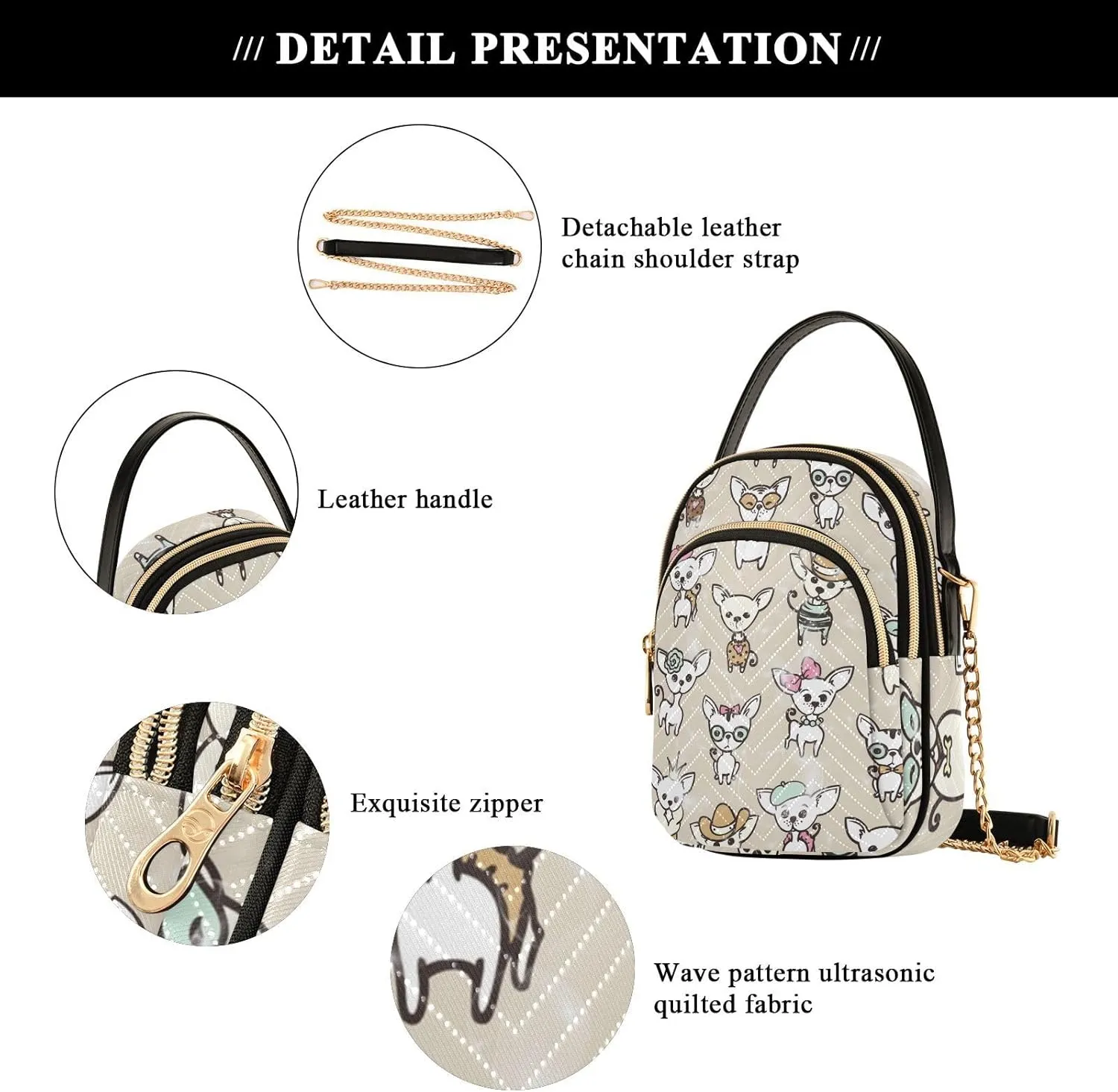 Women's Crossbody Handbags with Zipper Casual Leather Small Travel Purses Crossbody Bags for Ladies