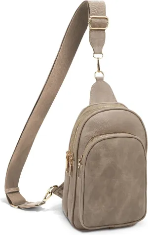 Womens Crossbody Purse Sling Bag for Women Vegan Leather Crossbody Fanny Packs for Travel Cell Phone Purse Chest Bag Trendy