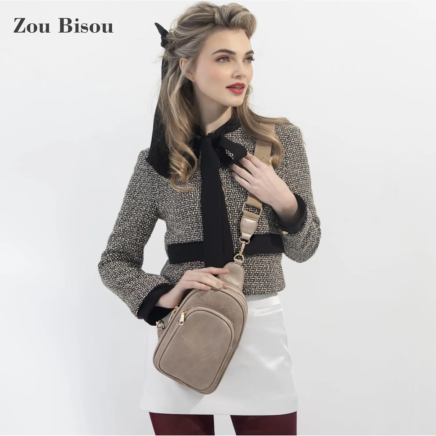Womens Crossbody Purse Sling Bag for Women Vegan Leather Crossbody Fanny Packs for Travel Cell Phone Purse Chest Bag Trendy