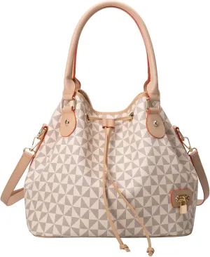 Women's Designer Bucket Shoulder Bag Fashion Top-Handle Handbags Drawstring Crossbody Satchel for Work Travel Everyday