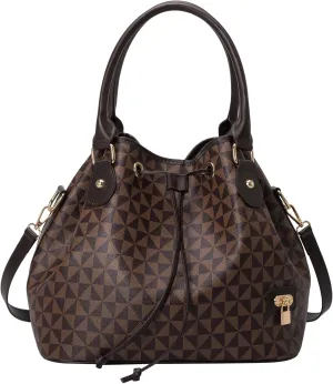 Women's Designer Bucket Shoulder Bag Fashion Top-Handle Handbags Drawstring Crossbody Satchel for Work Travel Everyday