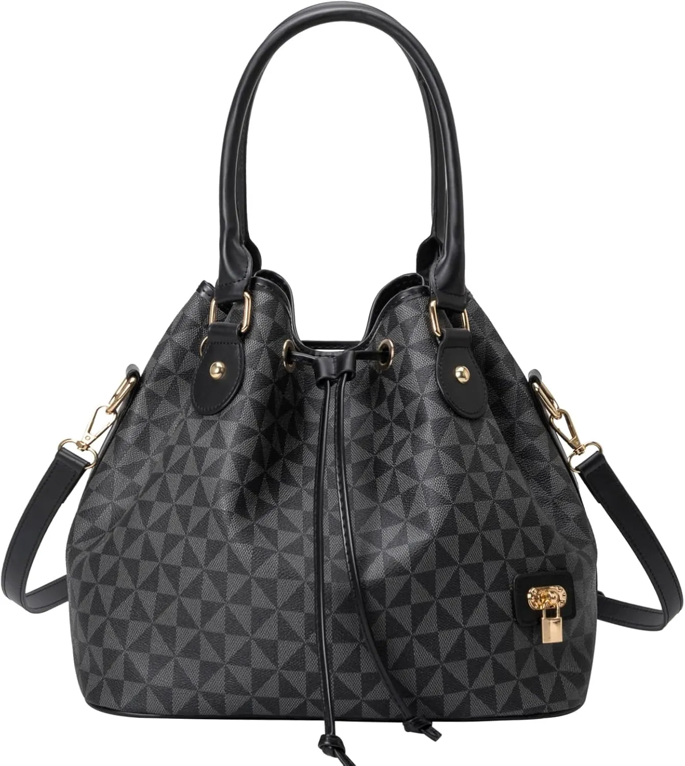 Women's Designer Bucket Shoulder Bag Fashion Top-Handle Handbags Drawstring Crossbody Satchel for Work Travel Everyday