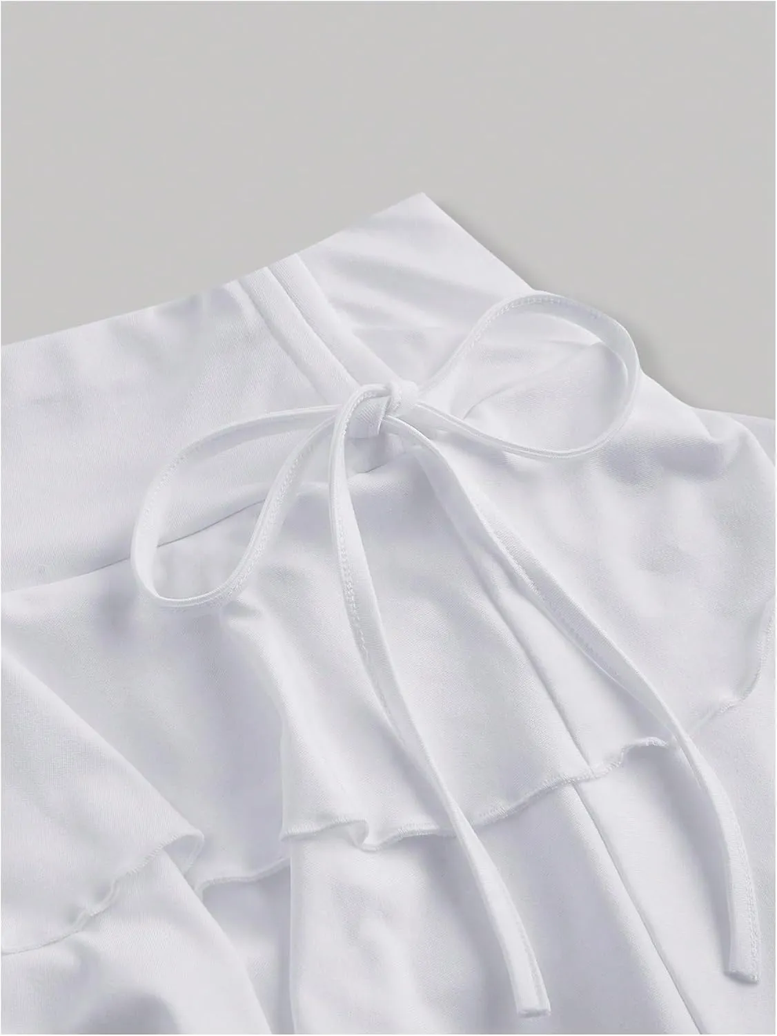 Women's Drawstring Bow Side Mini Skirts Tiered Layer Ruffle Elastic Waist Y2K Coquette Short Skirts