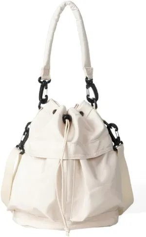 Women’s Drawstring Bucket Bag Nylon Crossbody Bag Tote Handbags Casual Hobo Shoulder Purse