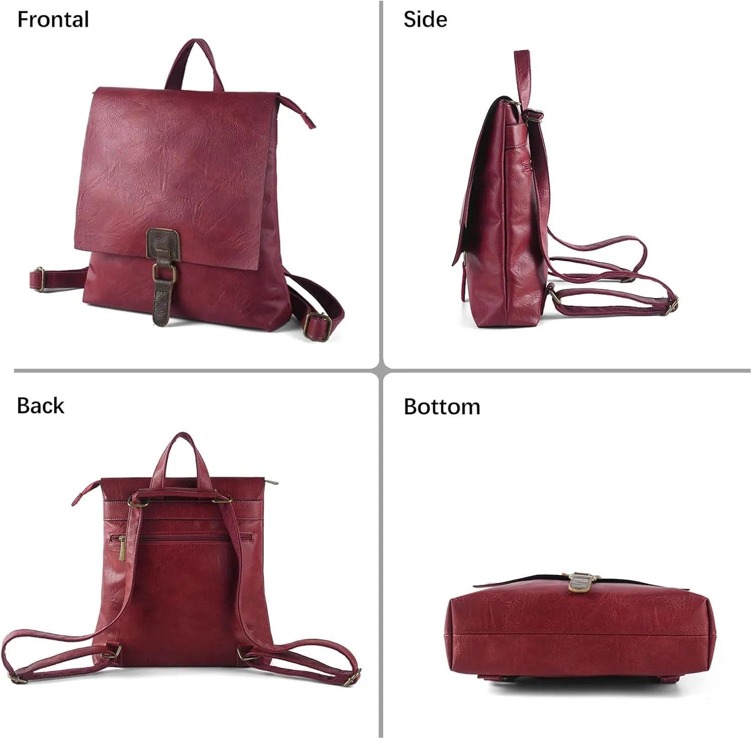 Women's Fashion Backpack Purse Multipurpose Design Convertible Satchel Handbags Shoulder Bag Travel bag (Rose)