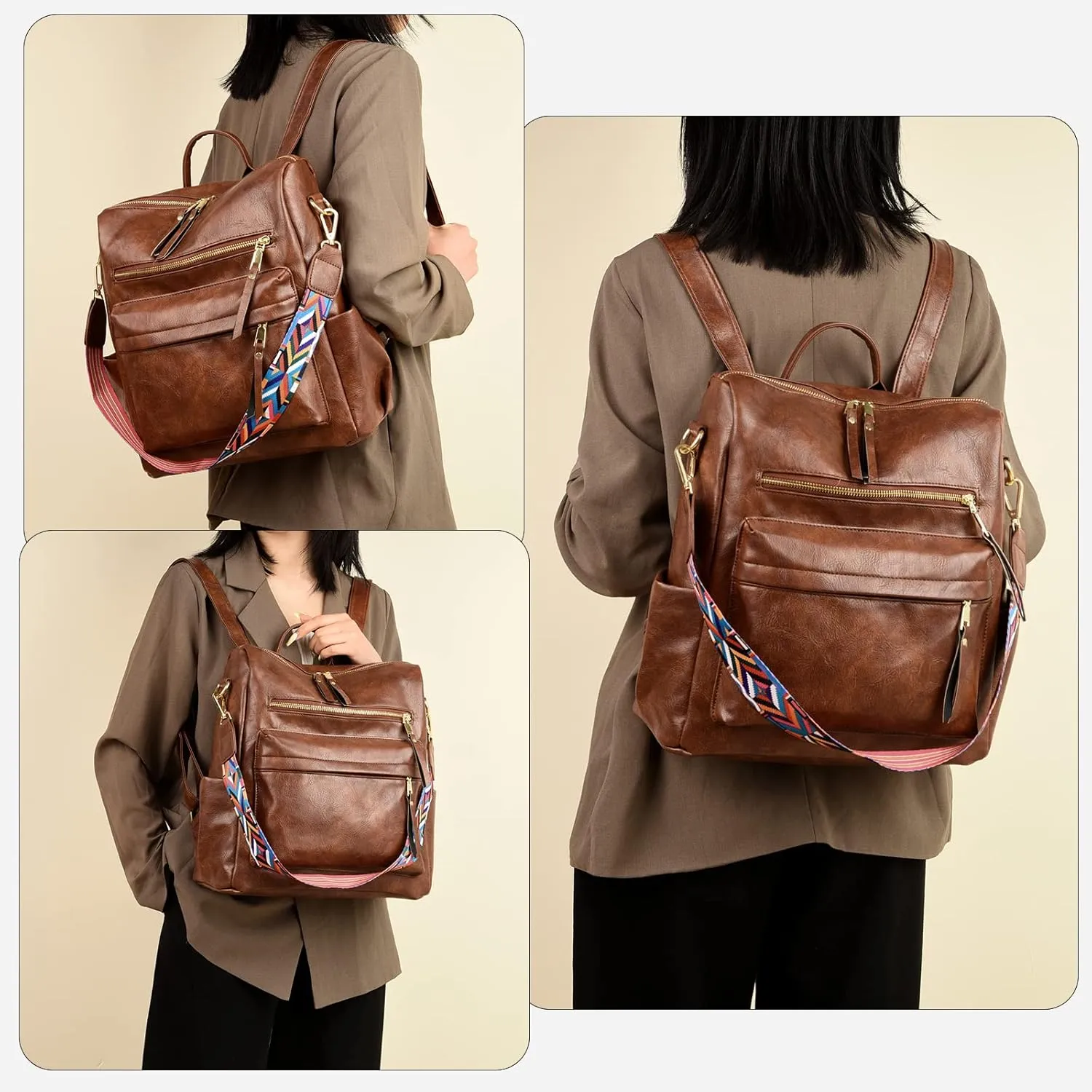 Women's Fashion Backpack Purse Multipurpose Design Convertible Satchel Handbags Shoulder Bag Travel bag