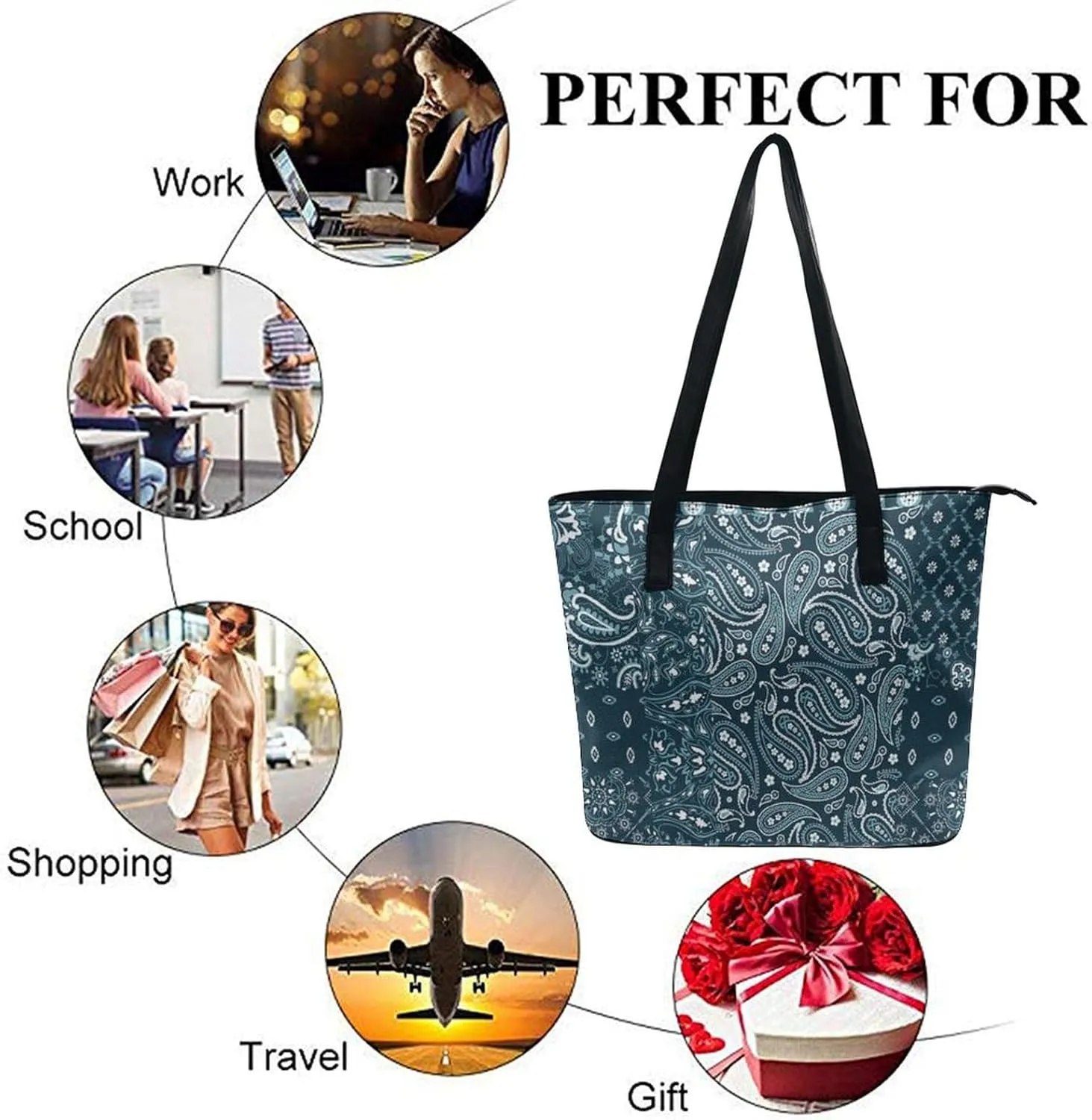 Women's Fashion Large Satchel Tote Bag Casual Shoulder Bag Soft Leather Purse