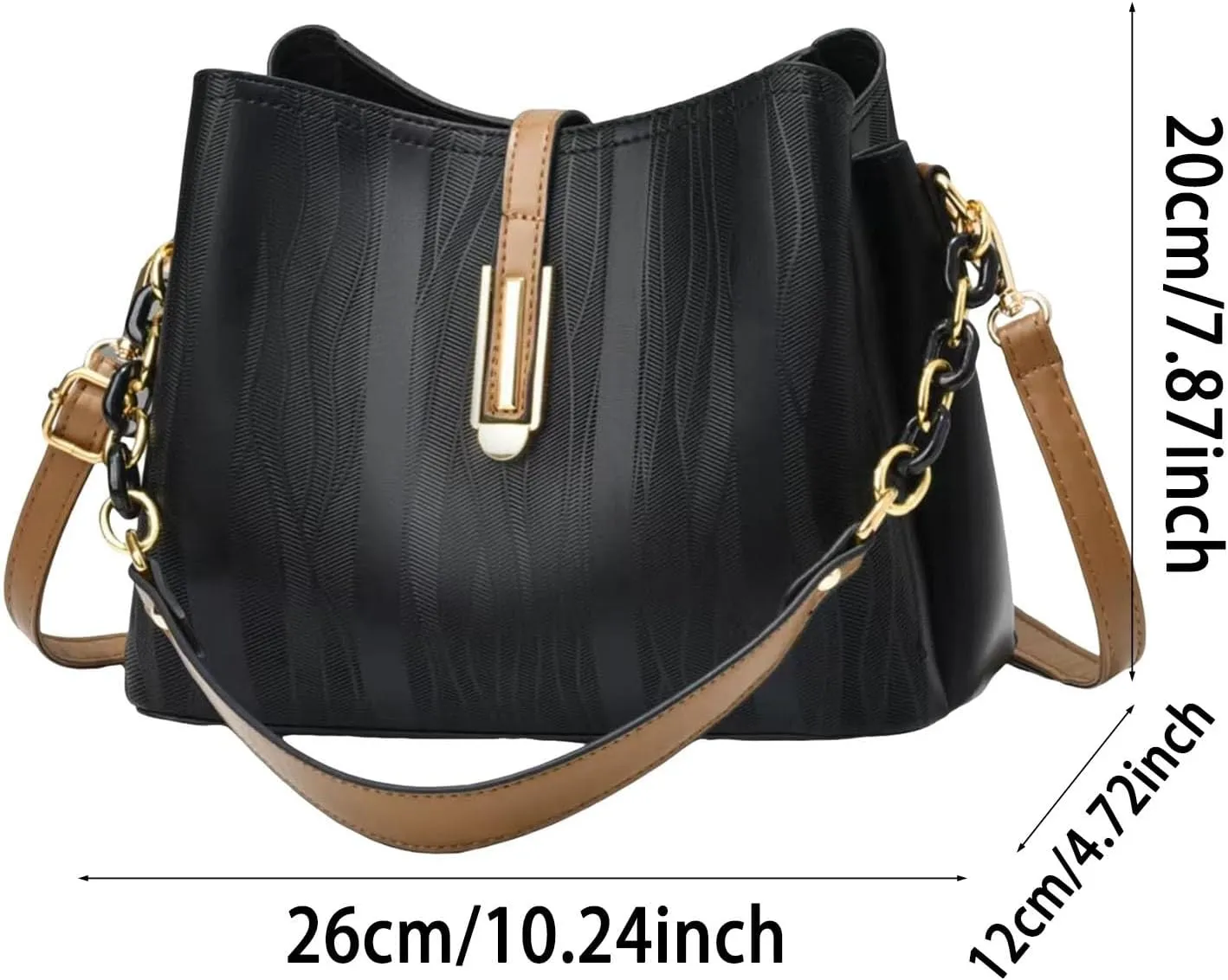 Women's Fashionable And Versatile Trendy Large Capacity Soft Leather Shoulder Crossbody Leather (Blue, One Size)