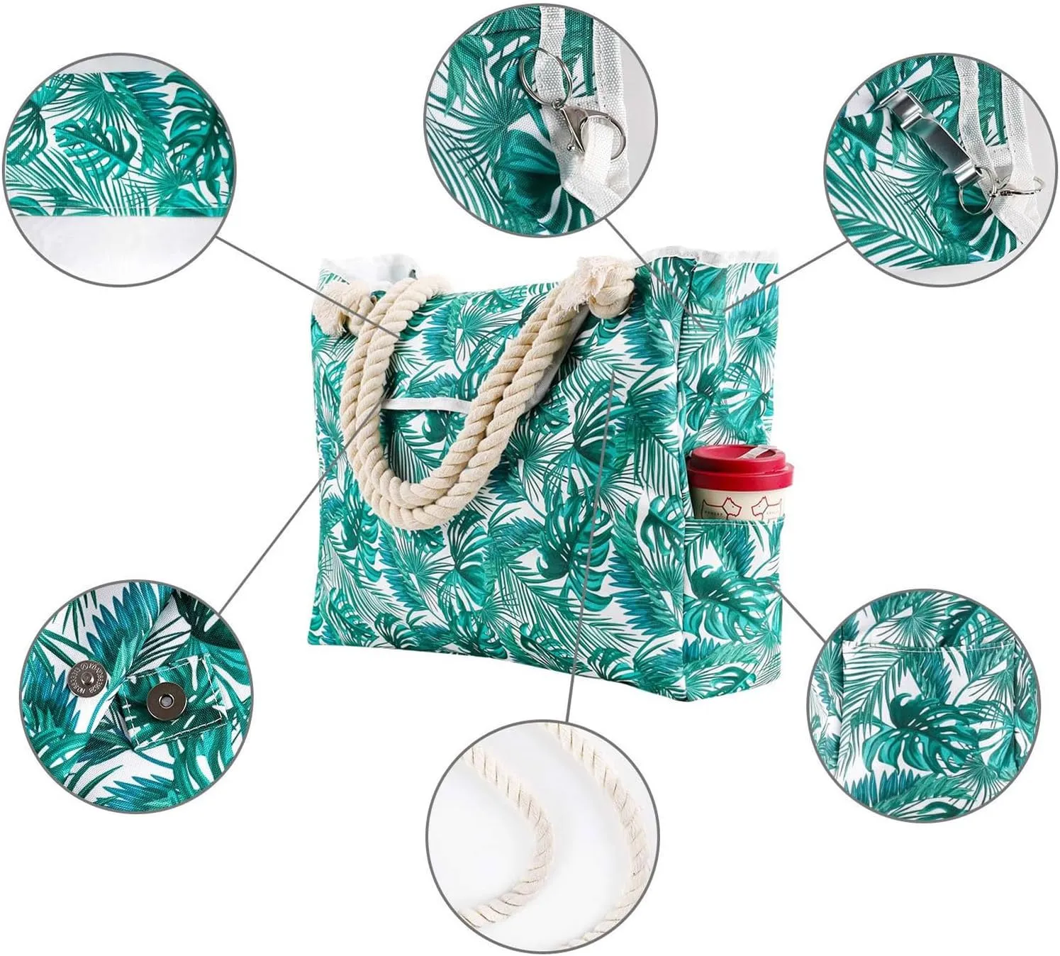 Women's Foreign Trade Multifunctional Single Shoulder Canvas Shopping Bag Leisure Vacation (Mint Green, One Size)