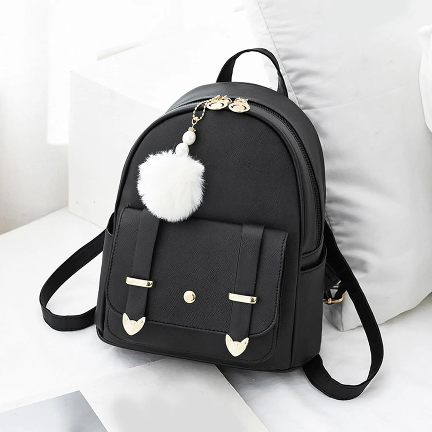 Women's Function Casual Backpack Transparent Practical Large Capacity Zipper Backpacks Nylon Fabric Shoulder Bag